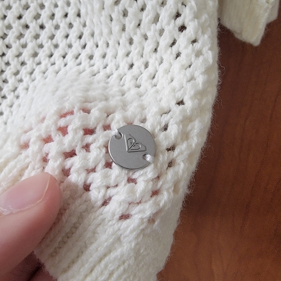 NWT Roxy After Beach Break V-Neck Hoodie Off White Size Small - Picture 6 of 6